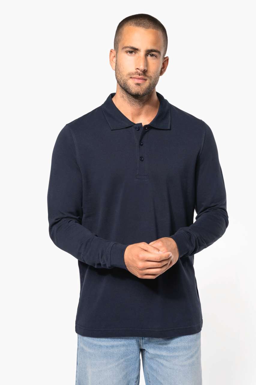 KA256 - MEN'S LONG-SLEEVED PIQUÉ POLO SHIRT – Mărimi 2XL, 3XL, 4XL, S, M, L