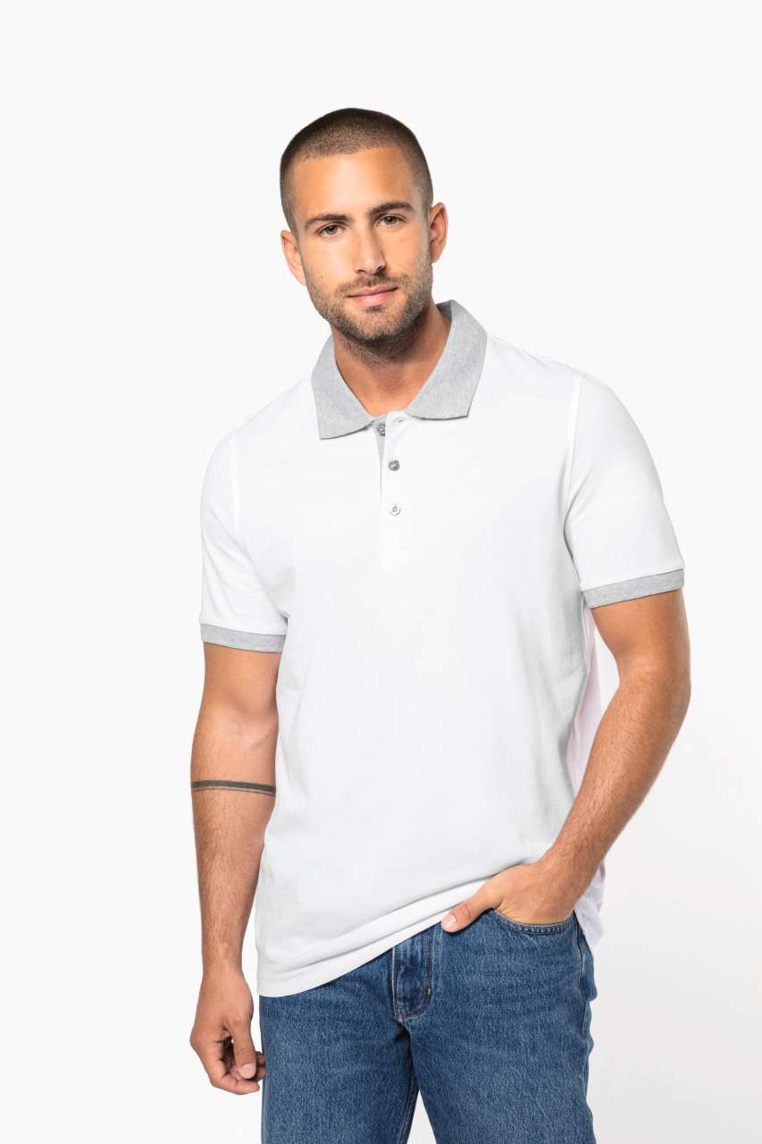 KA258 - MEN'S TWO-TONE PIQUÉ POLO SHIRT