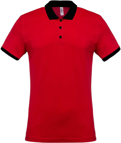 KA258 - MEN'S TWO-TONE PIQUÉ POLO SHIRT