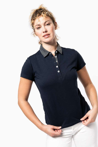 KA261 - LADIES' TWO-TONE JERSEY POLO SHIRT
