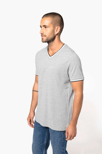 KA374 - MEN'S PIQUÉ KNIT V-NECK T-SHIRT