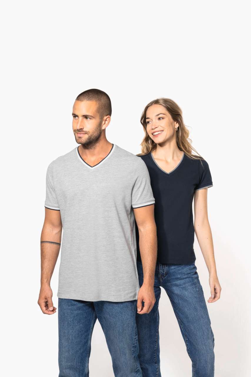 KA374 - MEN'S PIQUÉ KNIT V-NECK T-SHIRT