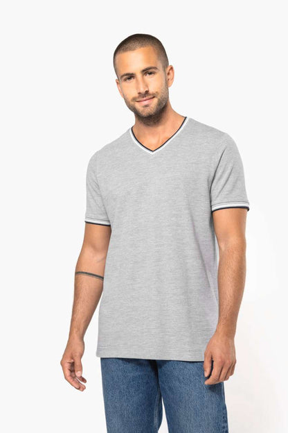 KA374 - MEN'S PIQUÉ KNIT V-NECK T-SHIRT