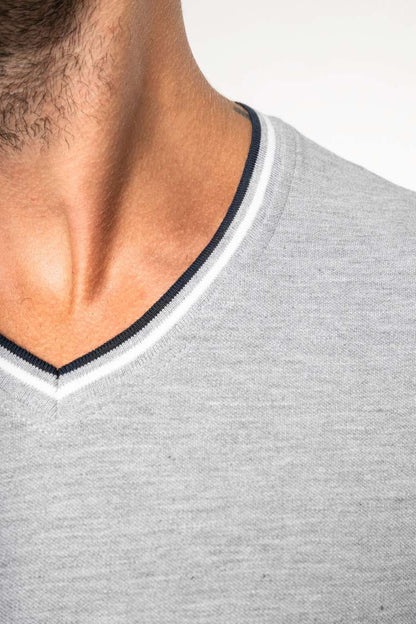 KA374 - MEN'S PIQUÉ KNIT V-NECK T-SHIRT