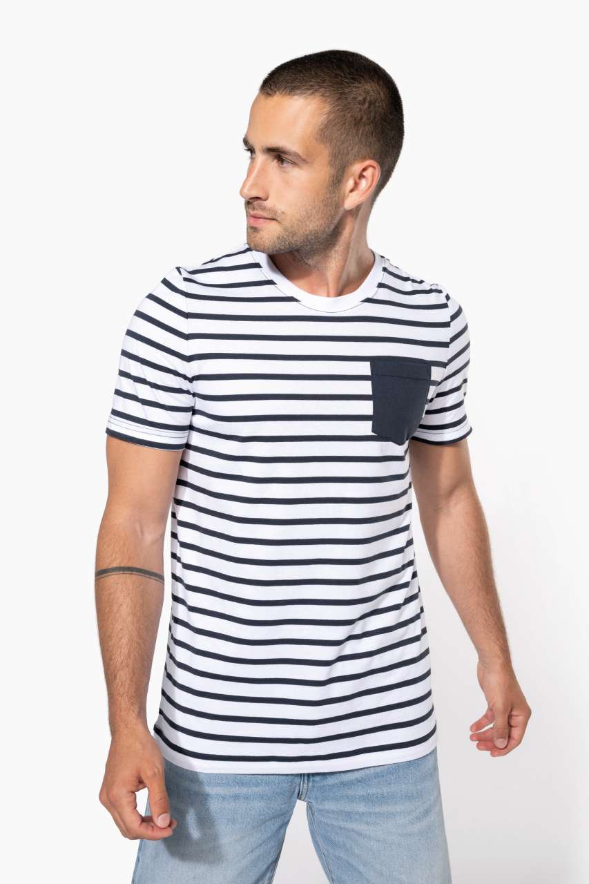 KA378 - STRIPED SHORT SLEEVE SAILOR T-SHIRT WITH POCKET