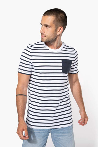 KA378 - STRIPED SHORT SLEEVE SAILOR T-SHIRT WITH POCKET