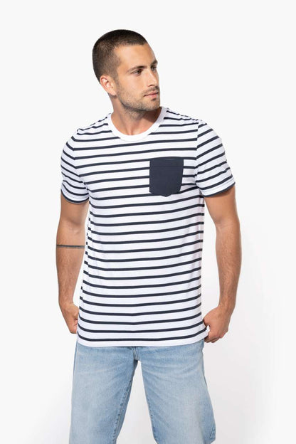 KA378 - STRIPED SHORT SLEEVE SAILOR T-SHIRT WITH POCKET