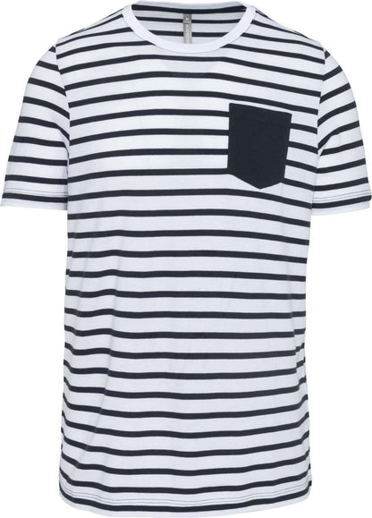 KA378 - STRIPED SHORT SLEEVE SAILOR T-SHIRT WITH POCKET