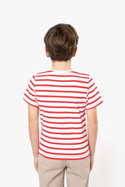 KA379 - KIDS' STRIPED SHORT SLEEVE SAILOR T-SHIRT WITH POCKET