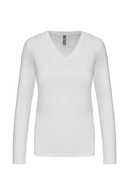 KA382 - LADIES' LONG-SLEEVED V-NECK T-SHIRT