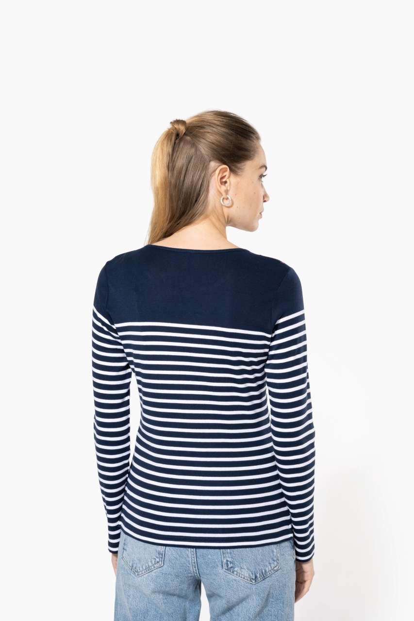 KA386 - LADIES’ LONG-SLEEVED BRETON STRIPE TOP