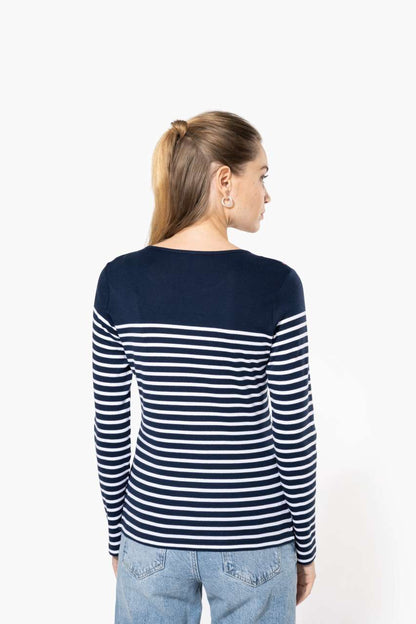 KA386 - LADIES’ LONG-SLEEVED BRETON STRIPE TOP