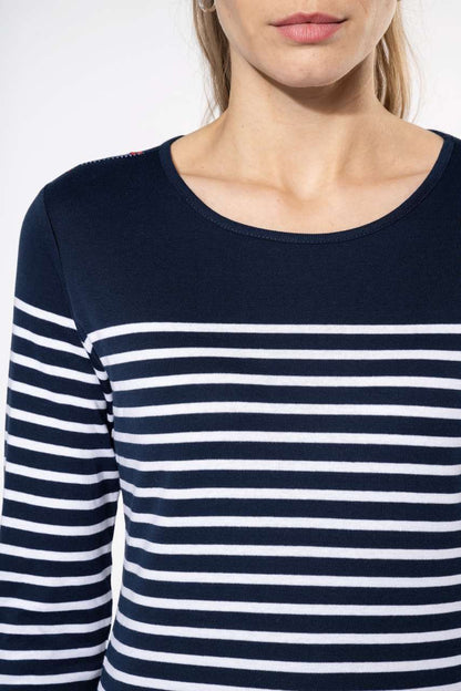 KA386 - LADIES’ LONG-SLEEVED BRETON STRIPE TOP