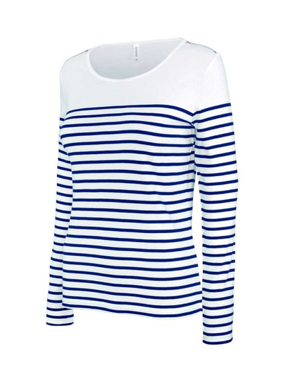 KA386 - LADIES’ LONG-SLEEVED BRETON STRIPE TOP