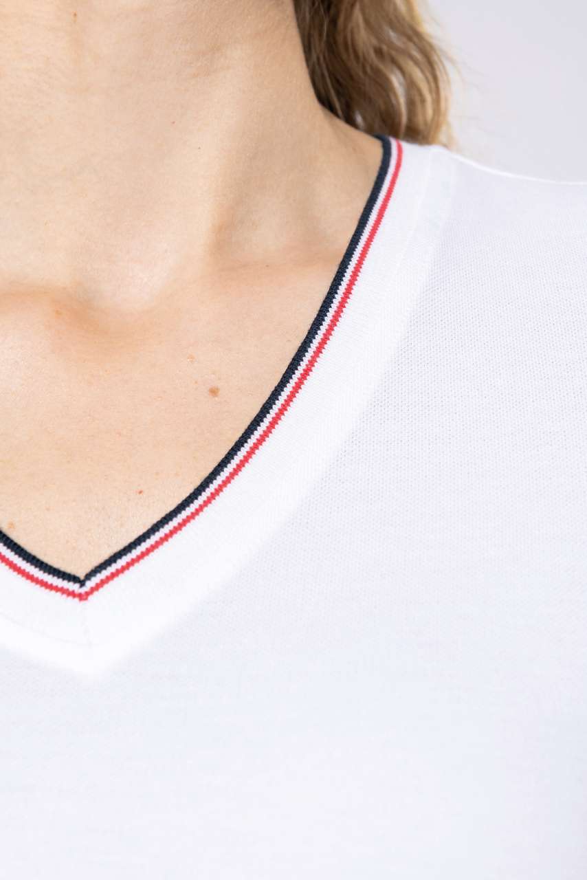 KA394 - LADIES' PIQUÉ KNIT V-NECK T-SHIRT