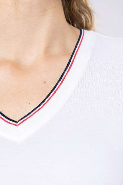 KA394 - LADIES' PIQUÉ KNIT V-NECK T-SHIRT