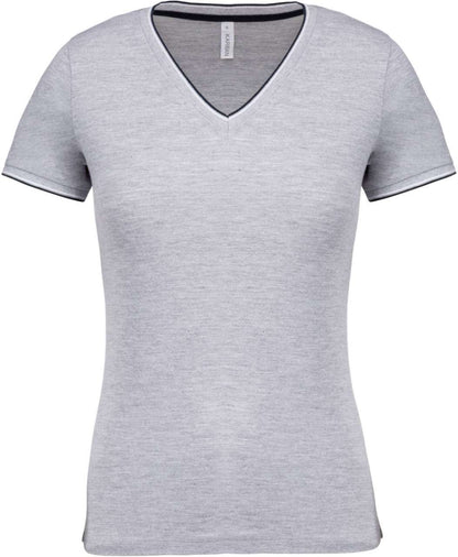 KA394 - LADIES' PIQUÉ KNIT V-NECK T-SHIRT