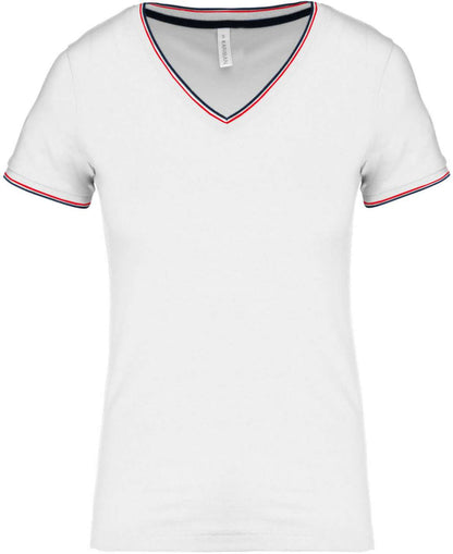 KA394 - LADIES' PIQUÉ KNIT V-NECK T-SHIRT