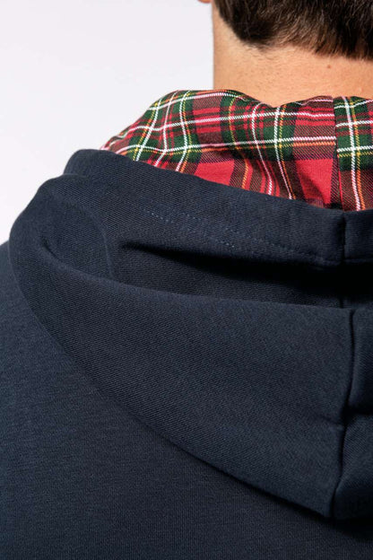 KA4013 - UNISEX CONTRAST PATTERNED HOODED SWEATSHIRT