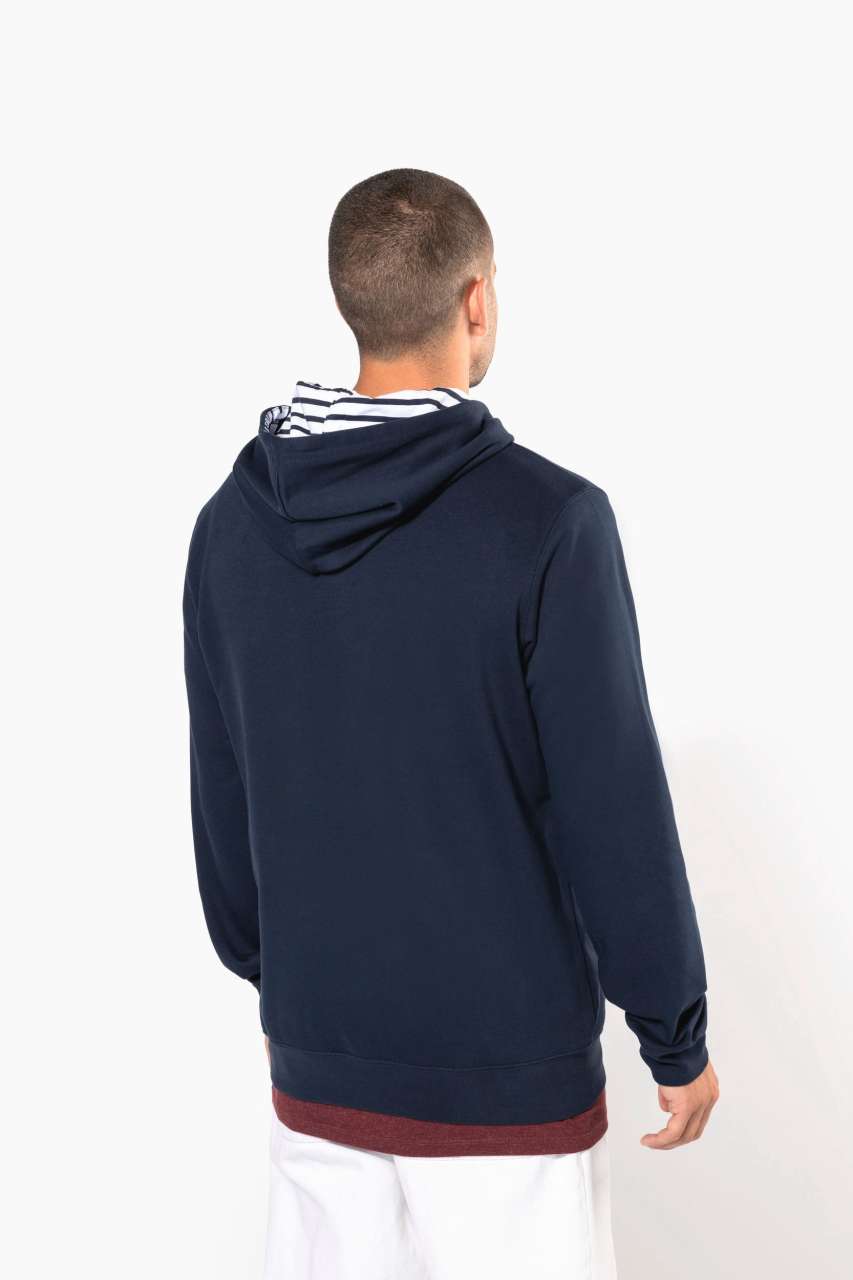 KA4013 - UNISEX CONTRAST PATTERNED HOODED SWEATSHIRT