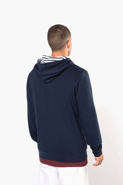 KA4013 - UNISEX CONTRAST PATTERNED HOODED SWEATSHIRT