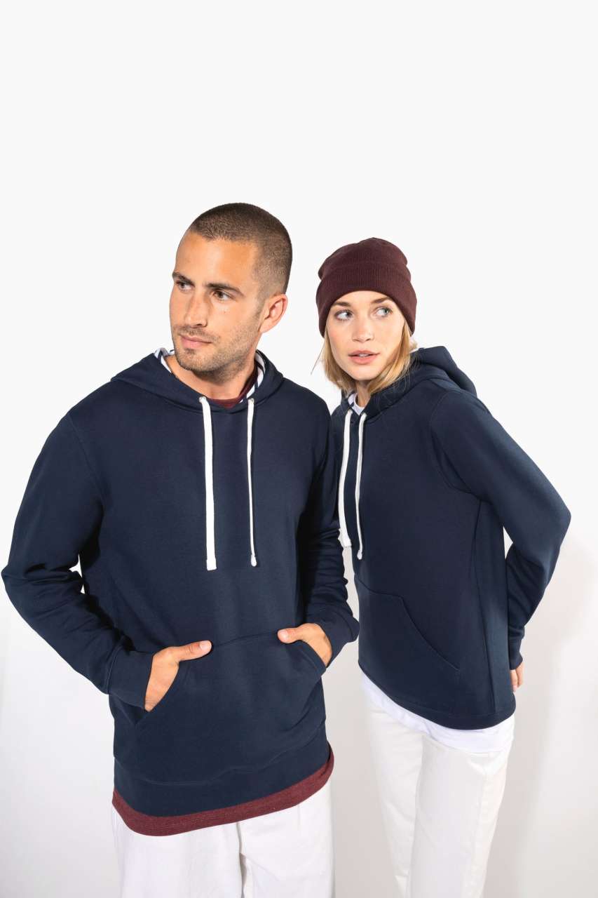 KA4013 - UNISEX CONTRAST PATTERNED HOODED SWEATSHIRT