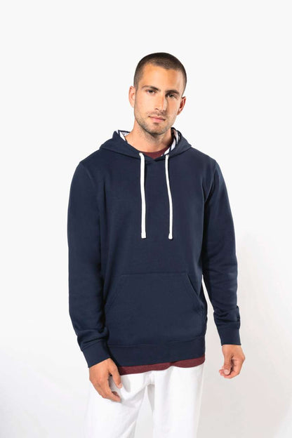 KA4013 - UNISEX CONTRAST PATTERNED HOODED SWEATSHIRT