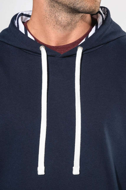 KA4013 - UNISEX CONTRAST PATTERNED HOODED SWEATSHIRT