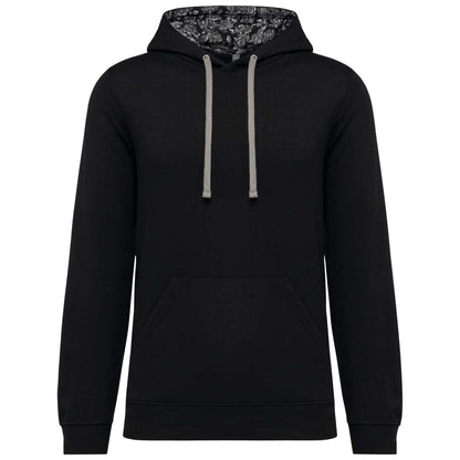 KA4013 - UNISEX CONTRAST PATTERNED HOODED SWEATSHIRT