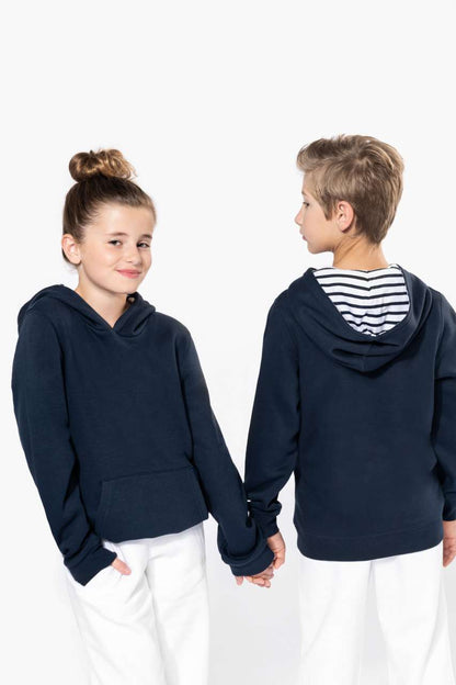 KA4014 - UNISEX KIDS CONTRAST PATTERNED HOODED SWEATSHIRT