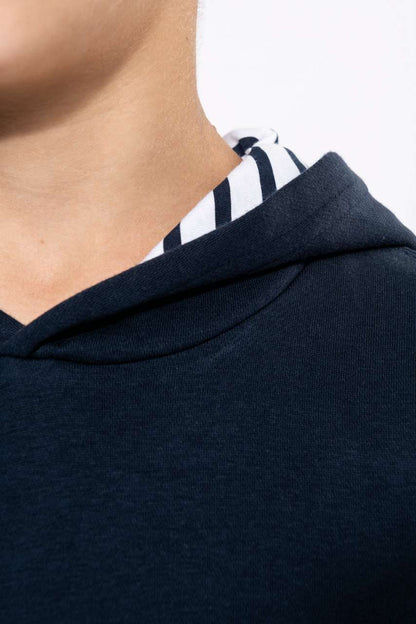 KA4014 - UNISEX KIDS CONTRAST PATTERNED HOODED SWEATSHIRT