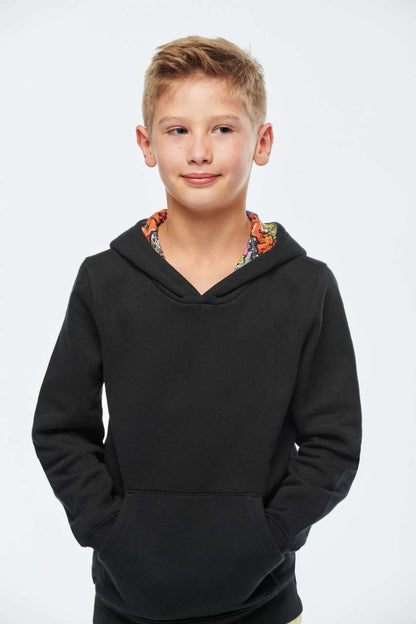 KA4014 - UNISEX KIDS CONTRAST PATTERNED HOODED SWEATSHIRT