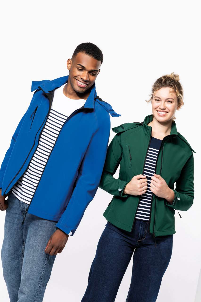 KA413 - MEN'S DETACHABLE HOODED SOFTSHELL JACKET