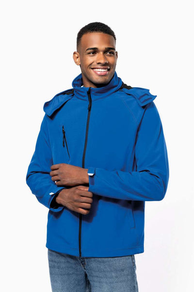 KA413 - MEN'S DETACHABLE HOODED SOFTSHELL JACKET