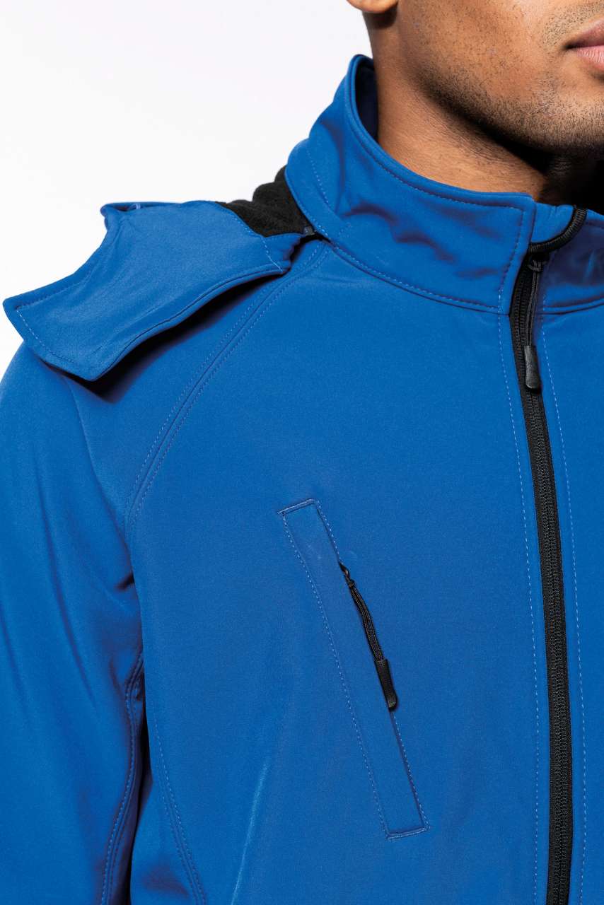 KA413 - MEN'S DETACHABLE HOODED SOFTSHELL JACKET