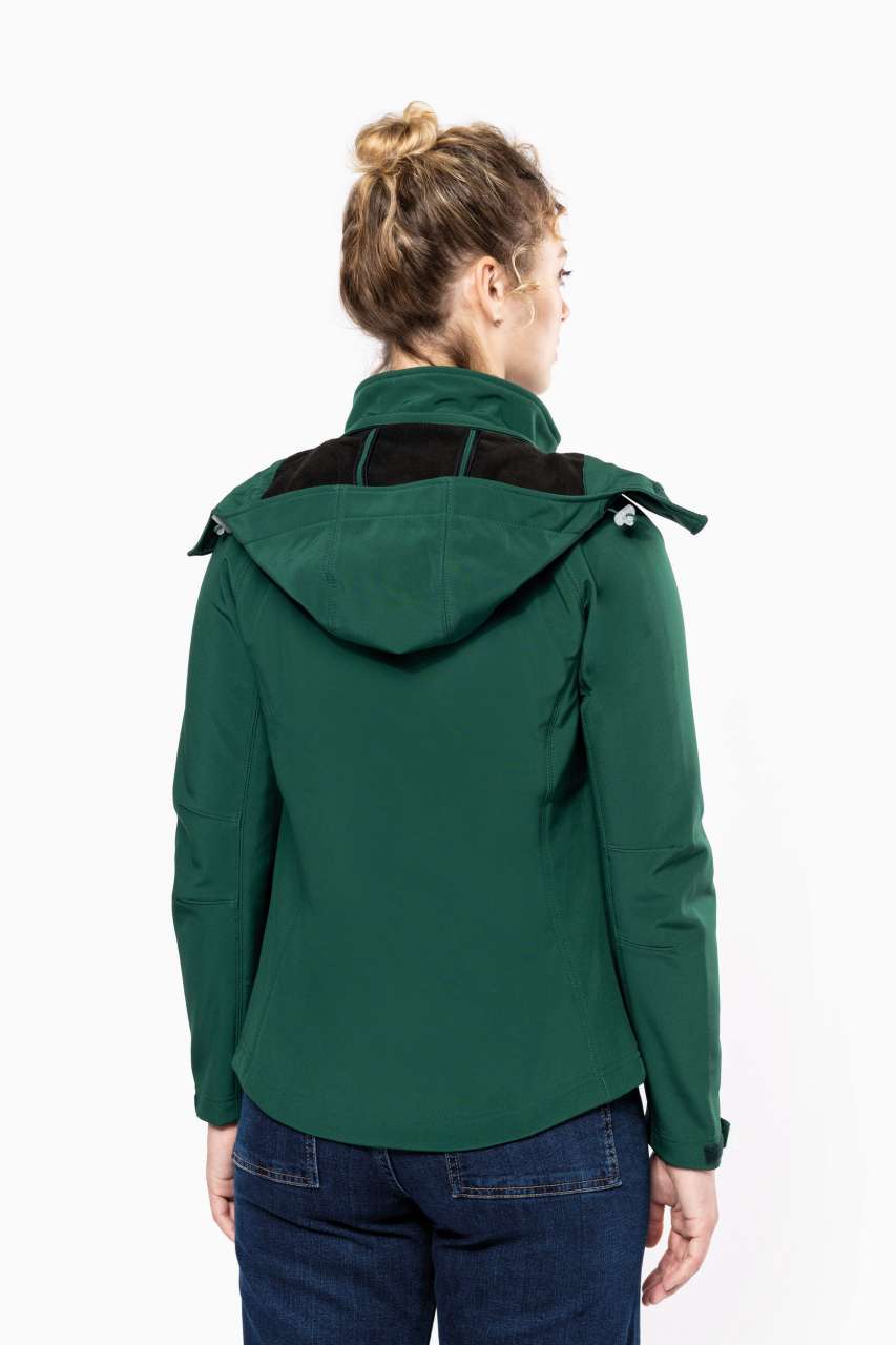 KA414 - LADIES' DETACHABLE HOODED SOFTSHELL JACKET