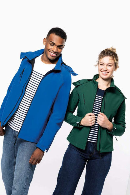KA414 - LADIES' DETACHABLE HOODED SOFTSHELL JACKET