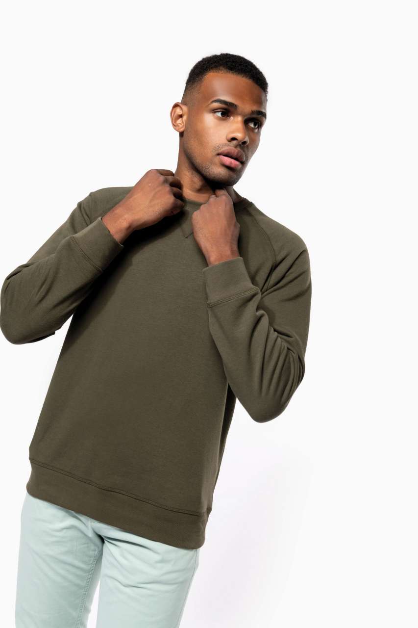 KA480 - MEN'S ORGANIC COTTON CREW NECK RAGLAN SLEEVE SWEATSHIRT