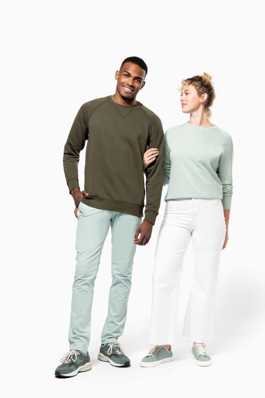 KA480 - MEN'S ORGANIC COTTON CREW NECK RAGLAN SLEEVE SWEATSHIRT