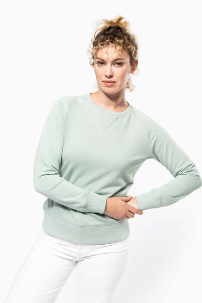KA481 - LADIES’ ORGANIC COTTON CREW NECK RAGLAN SLEEVE SWEATSHIRT