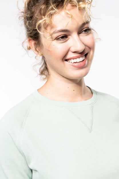 KA481 - LADIES’ ORGANIC COTTON CREW NECK RAGLAN SLEEVE SWEATSHIRT