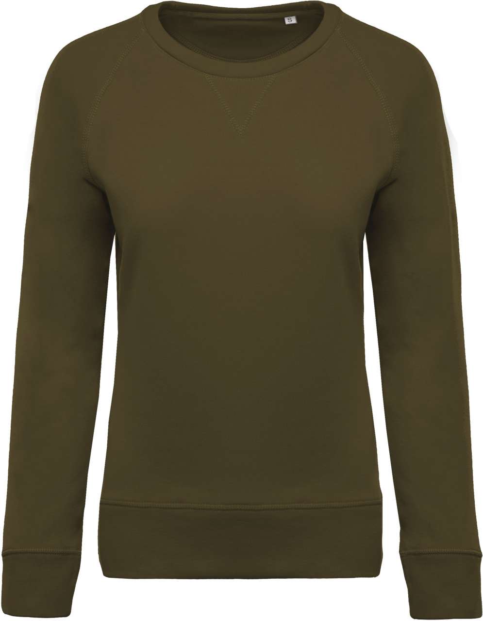 KA481 - LADIES’ ORGANIC COTTON CREW NECK RAGLAN SLEEVE SWEATSHIRT