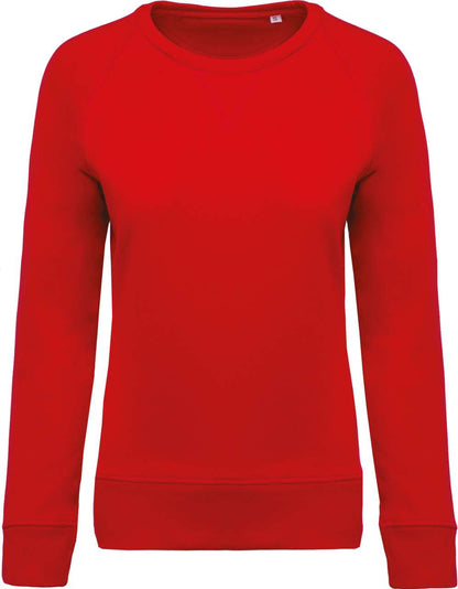 KA481 - LADIES’ ORGANIC COTTON CREW NECK RAGLAN SLEEVE SWEATSHIRT