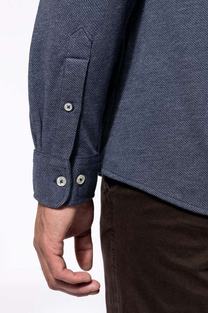 KA507 - LONG-SLEEVED JACQUARD KNIT SHIRT