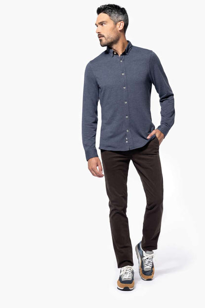 KA507 - LONG-SLEEVED JACQUARD KNIT SHIRT