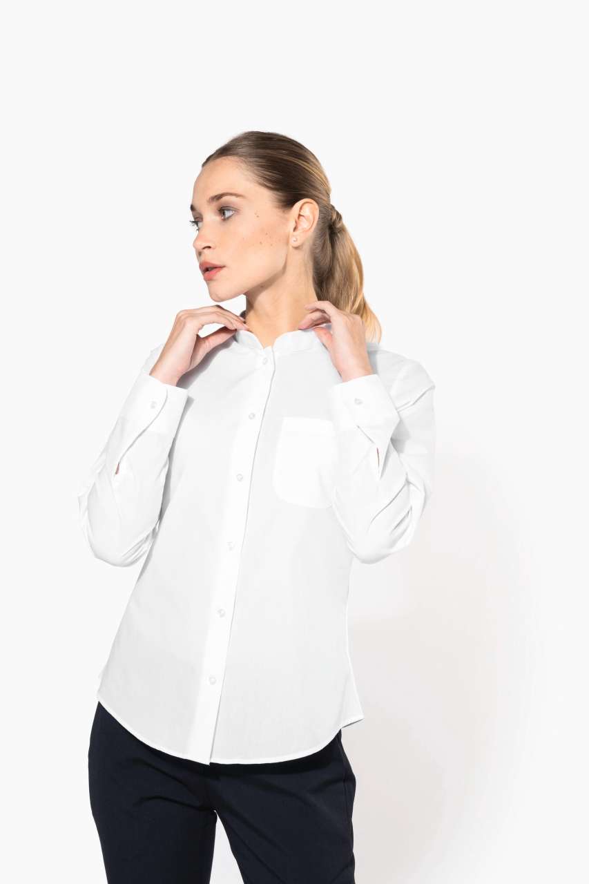 KA514 - LADIES' LONG-SLEEVED MANDARIN COLLAR SHIRT