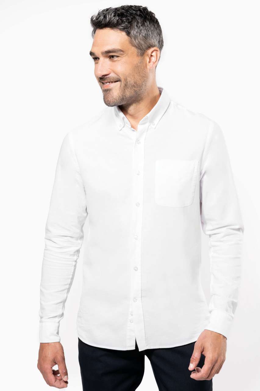 KA516 - LONG-SLEEVED WASHED OXFORD COTTON SHIRT