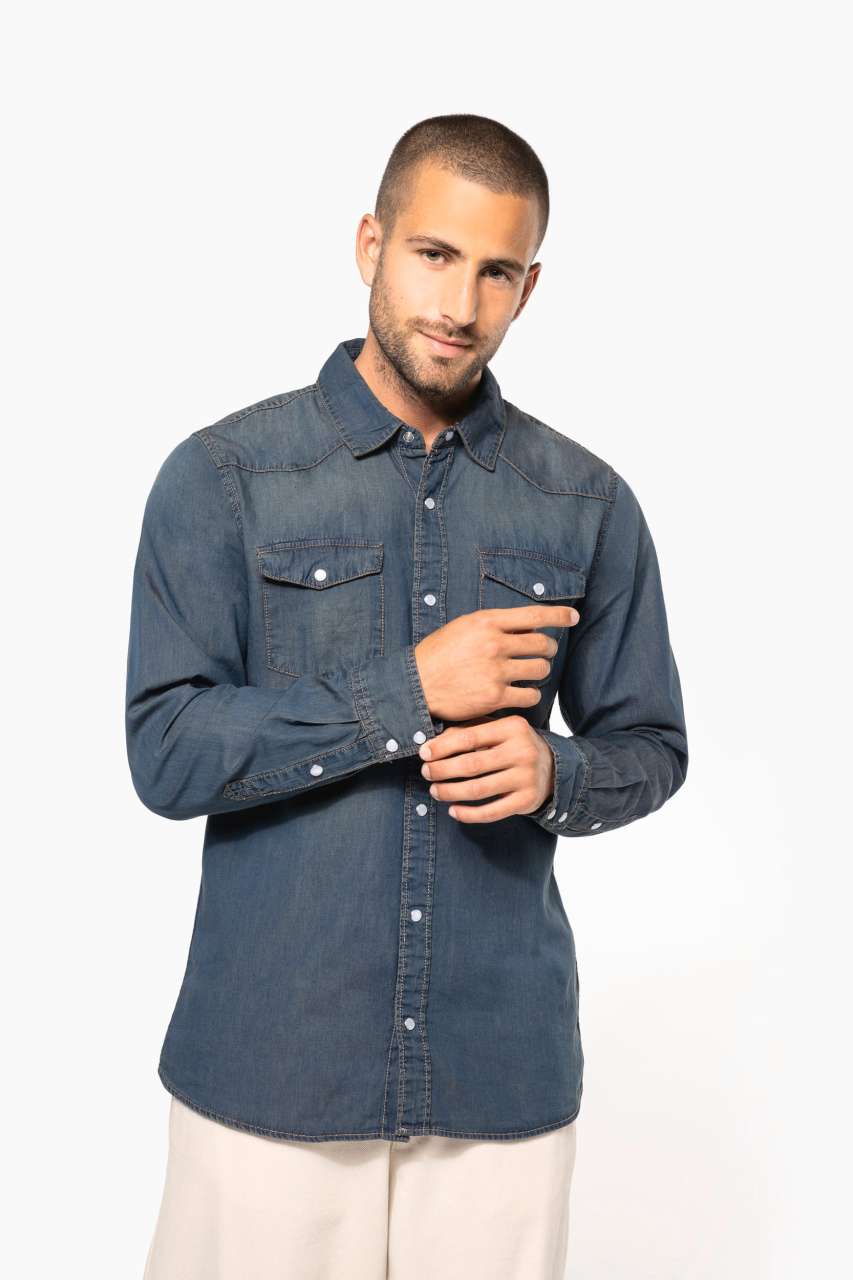 KA519 - MEN'S LONG-SLEEVED DENIM SHIRT