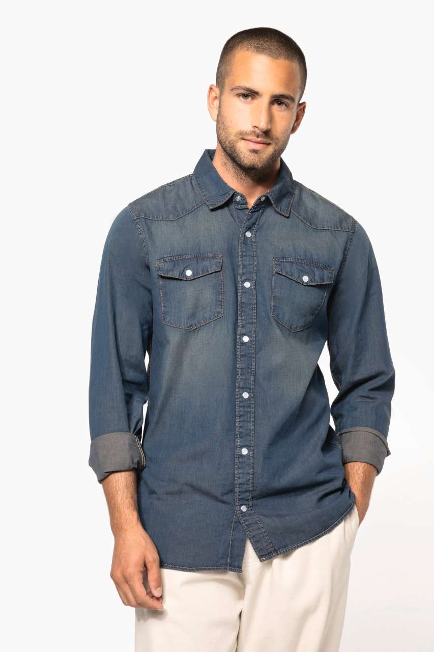 KA519 - MEN'S LONG-SLEEVED DENIM SHIRT