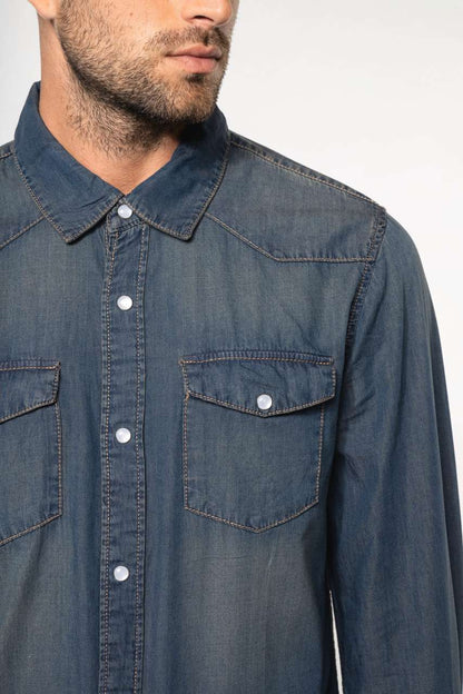 KA519 - MEN'S LONG-SLEEVED DENIM SHIRT